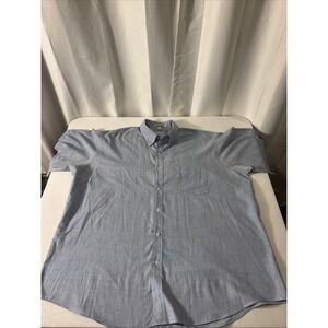 Ketch Men's Blue & White Striped Short Sleeve Button-Down Shirt Size 17.5